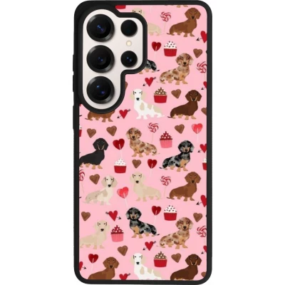 Coque Samsung Galaxy S26 Ultra - Silicone rigide noir Valentine 2024 puppy love