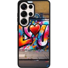 Coque Samsung Galaxy S26 Ultra - Silicone rigide noir Valentine 2025 Love U Tag