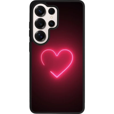 Coque Samsung Galaxy S26 Ultra - Silicone rigide noir Valentine 2023 single neon heart
