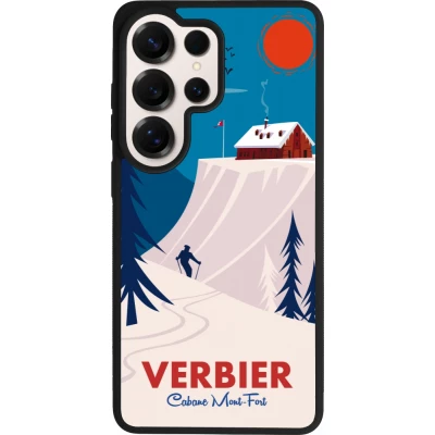 Coque Samsung Galaxy S26 Ultra - Silicone rigide noir Verbier Cabane Mont-Fort