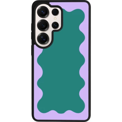Coque Samsung Galaxy S26 Ultra - Silicone rigide noir Wavy Rectangle Green Purple
