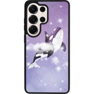 Coque Samsung Galaxy S26 Ultra - Silicone rigide noir Whale in sparking stars