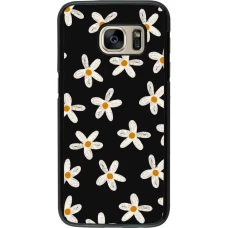 Samsung Galaxy S7 Case Hülle - Easter 2024 white on black flower