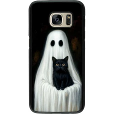Samsung Galaxy S7 Case Hülle - Halloween 2025 Ghost with black cat
