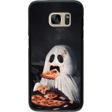 Coque Samsung Galaxy S7 - Halloween 2026 Ghost eating pizza
