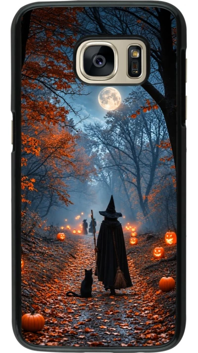 Coque Samsung Galaxy S7 - Halloween 2026 Witch with a cat