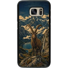 Samsung Galaxy S7 Case Hülle - Linocut Steinbock