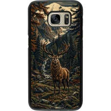 Samsung Galaxy S7 Case Hülle - Linocut Reh