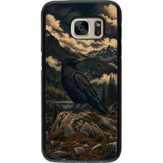 Samsung Galaxy S7 Case Hülle - Linocut Grosser Rabe