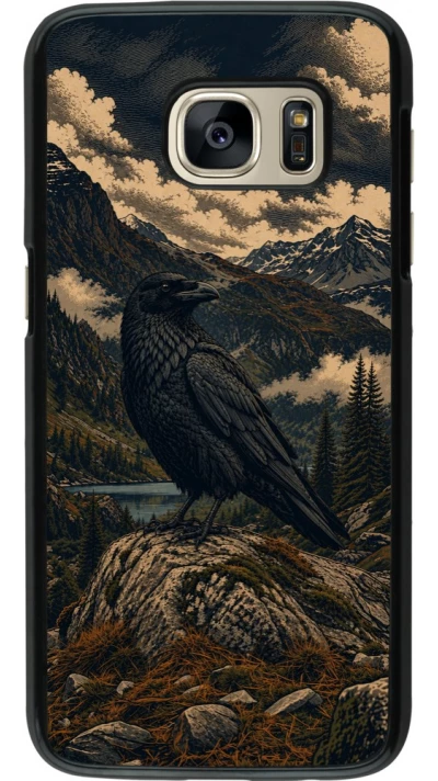 Coque Samsung Galaxy S7 - Linocut Grand Corbeau