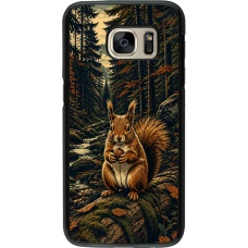Samsung Galaxy S7 Case Hülle - Linocut Eichhörnchen