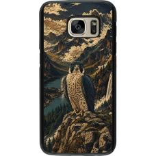 Samsung Galaxy S7 Case Hülle - Linocut Wanderfalke