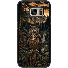Samsung Galaxy S7 Case Hülle - Linocut Uhu