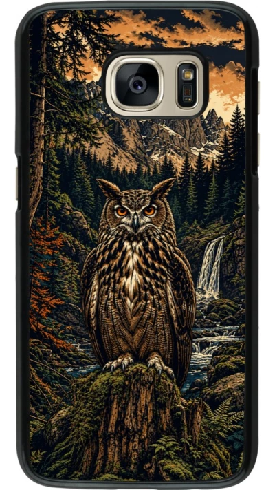 Coque Samsung Galaxy S7 - Linocut Grand-Duc