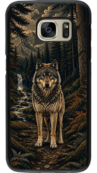 Coque Samsung Galaxy S7 - Linocut Loup