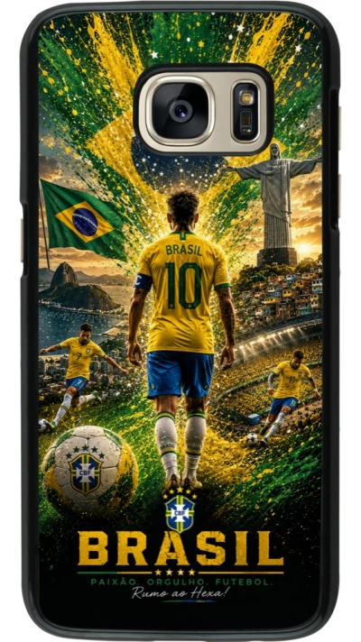 Samsung Galaxy S7 Case Hülle - Fussball Brasilien splash 2026