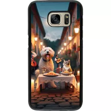 Samsung Galaxy S7 Case Hülle - Valentin 2024 Hund & Katze Kerzenlicht