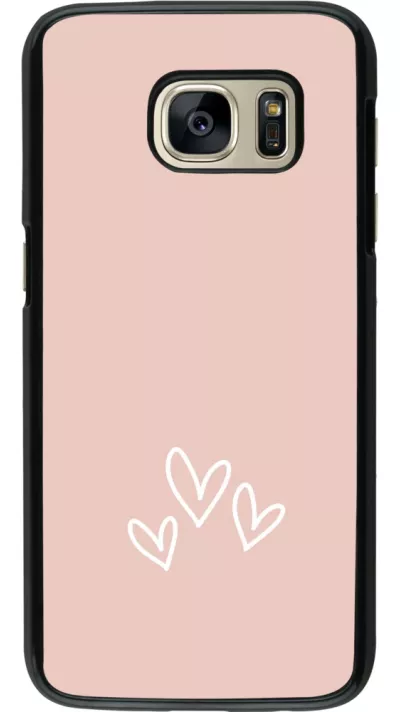 Coque Samsung Galaxy S7 - Valentine 2023 three minimalist hearts