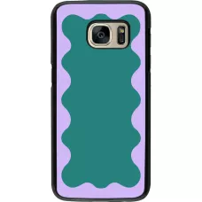 Samsung Galaxy S7 Case Hülle - Wavy Rectangle Green Purple