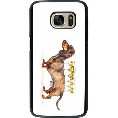 Samsung Galaxy S7 Case Hülle - Wine Teckel
