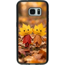 Samsung Galaxy S7 Case Hülle - Silikon schwarz Autumn 26 Couple of leaves