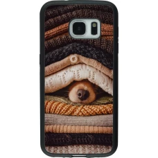 Coque Samsung Galaxy S7 - Silicone rigide noir Autumn 26 Dog under the covers
