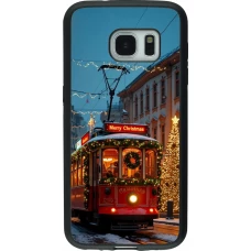 Samsung Galaxy S7 Case Hülle - Silikon schwarz Christmas 25 Xmas Train