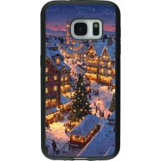Samsung Galaxy S7 Case Hülle - Silikon schwarz Christmas 25 Xmas Village