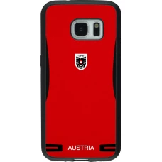 Coque Samsung Galaxy S7 - Silicone rigide noir Maillot de football Autriche 2026 personnalisable