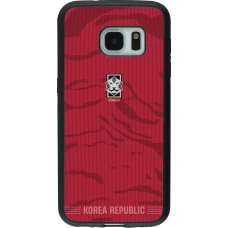 Coque Samsung Galaxy S7 - Silicone rigide noir Maillot de football Corée du Sud 2026 personnalisable