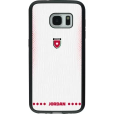 Samsung Galaxy S7 Case Hülle - Silikon schwarz Jordanien 2026 personalisierbares Fussballtrikot