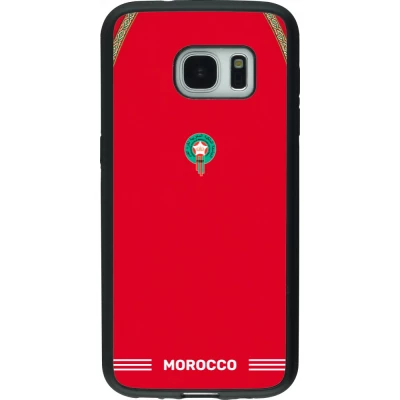Samsung Galaxy S7 Case Hülle - Silikon schwarz Marokko 2026 personalisierbares Fussballtrikot