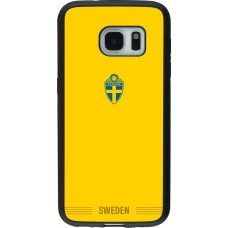 Coque Samsung Galaxy S7 - Silicone rigide noir Maillot de football Suède 2026 personnalisable