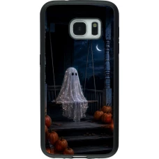 Samsung Galaxy S7 Case Hülle - Silikon schwarz Halloween 2026 Ghost on a swing