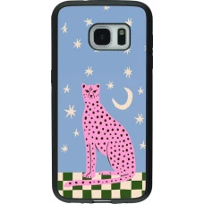 Samsung Galaxy S7 Case Hülle - Silikon schwarz Pink leopard with stars 2026