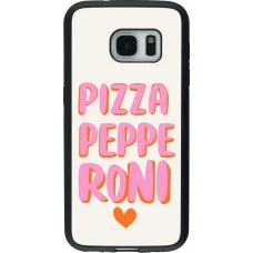 Samsung Galaxy S7 Case Hülle - Silikon schwarz Pizza pepperoni 2026