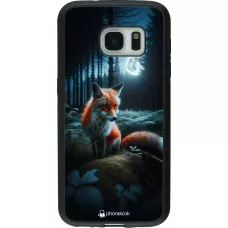Samsung Galaxy S7 Case Hülle - Silikon schwarz Fuchs Mond Wald
