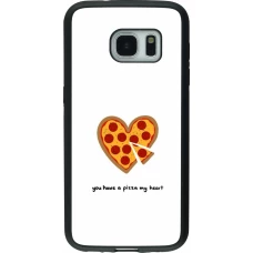 Samsung Galaxy S7 Case Hülle - Silikon schwarz Saint Valentines Day 26 You have my pizza heart