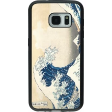 Samsung Galaxy S7 Case Hülle - Silikon schwarz Kunstbild - Die große Welle vor Kanagawa - Hokusai