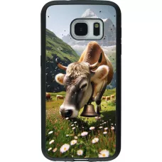 Samsung Galaxy S7 Case Hülle - Silikon schwarz Kuh Berg Wallis