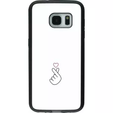 Samsung Galaxy S7 Case Hülle - Silikon schwarz Valentine 2024 heart by Millennials