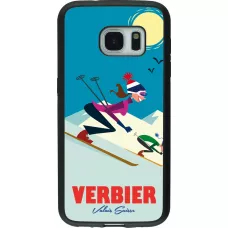 Coque Samsung Galaxy S7 - Silicone rigide noir Verbier Ski Downhill