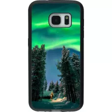 Coque Samsung Galaxy S7 - Silicone rigide noir Winter 22 Northern Lights