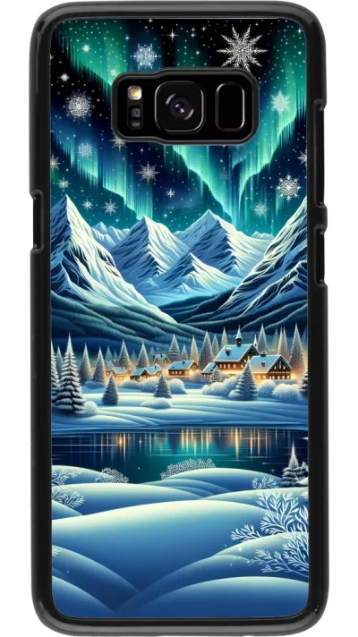 Coque Samsung Galaxy S8 - Snowy Mountain Village Lake night