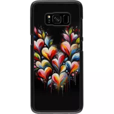 Coque Samsung Galaxy S8 - Valentine 2024 Coeur Noir Abstrait