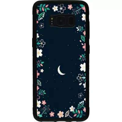 Hülle Samsung Galaxy S8 - Silikon schwarz Flowers space