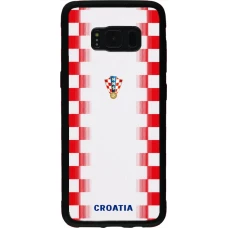 Samsung Galaxy S8 Case Hülle - Silikon schwarz Kroatien 2026 personalisierbares Fussballtrikot