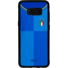 Coque Samsung Galaxy S8 - Silicone rigide noir Maillot de football Italie 2022 personnalisable