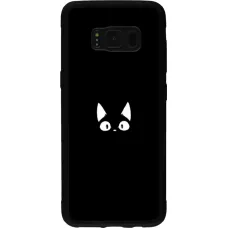 Coque Samsung Galaxy S8 - Silicone rigide noir Funny cat on black