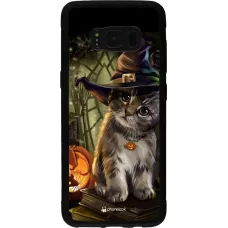 Coque Samsung Galaxy S8 - Silicone rigide noir Halloween 21 Witch cat